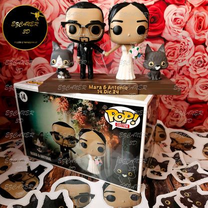 Boda, pareja con 2 mascotas