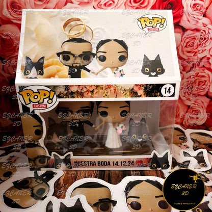 Boda, pareja con 2 mascotas