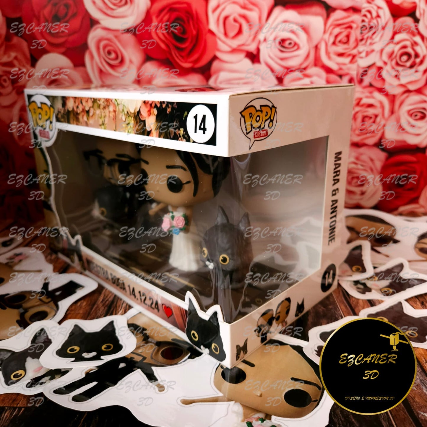 Boda, pareja con 2 mascotas