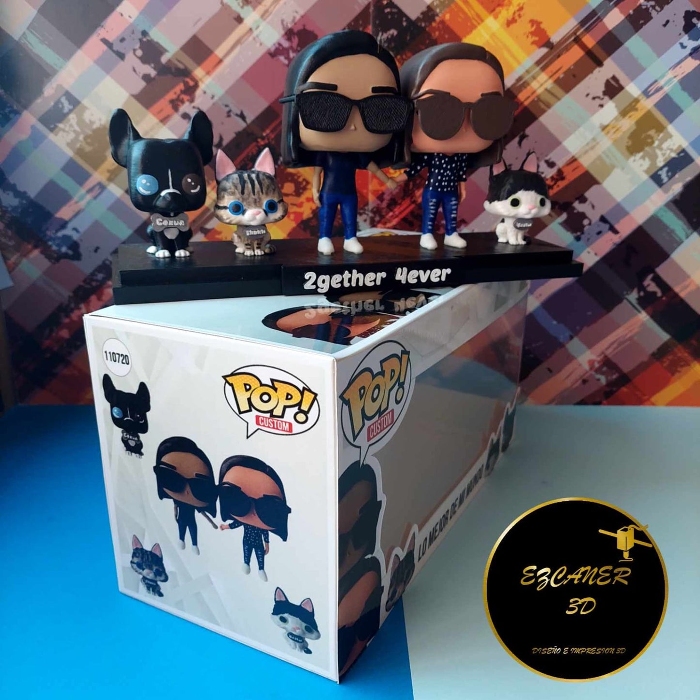 Pareja con 3 mascotas, sencillos / básicos
