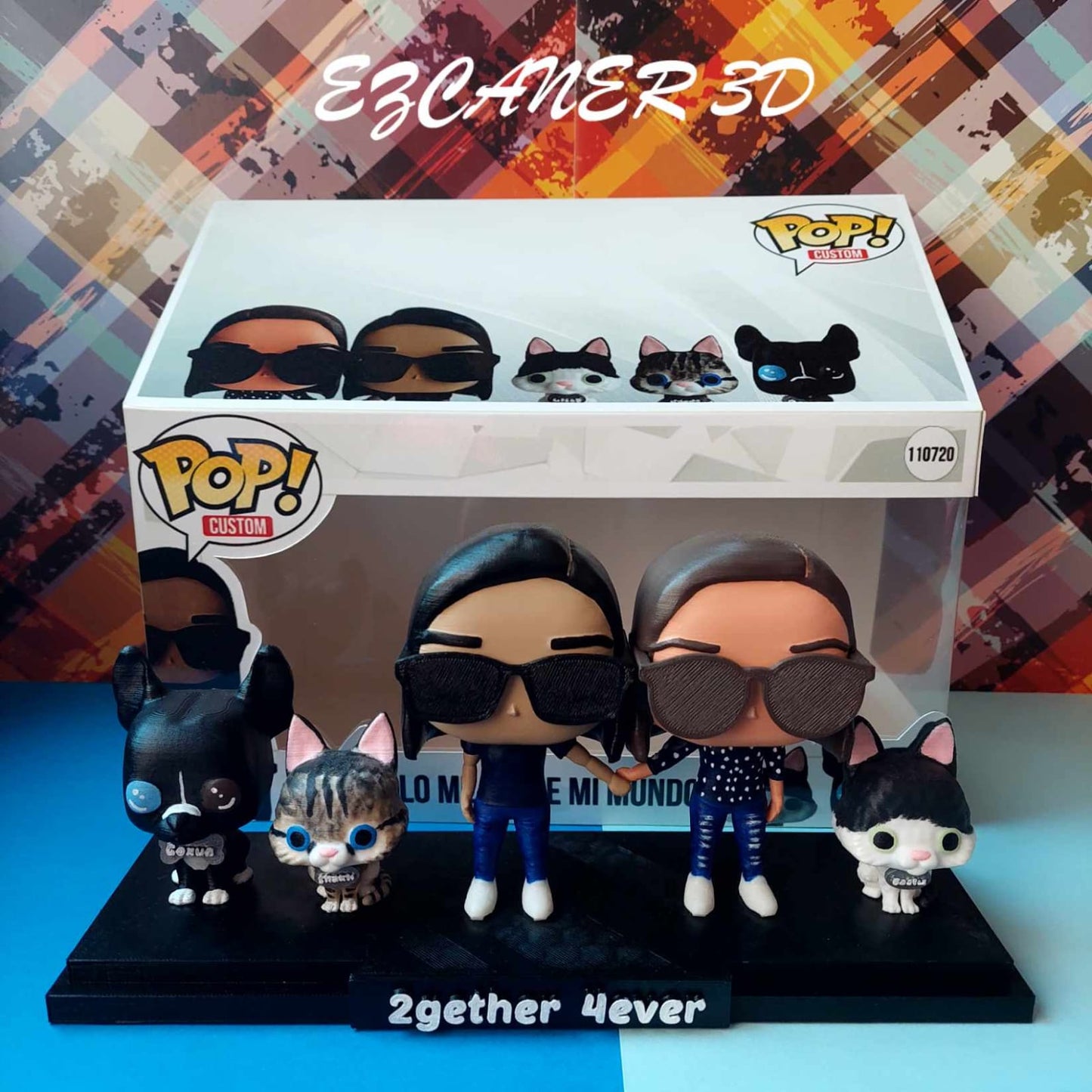 Pareja con 3 mascotas, sencillos / básicos